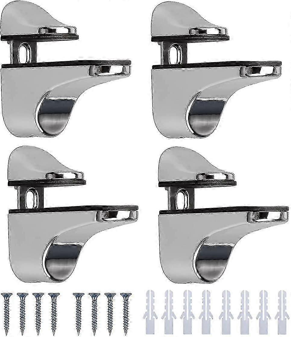4 Pieces Glass Shelf Support, Adjustable