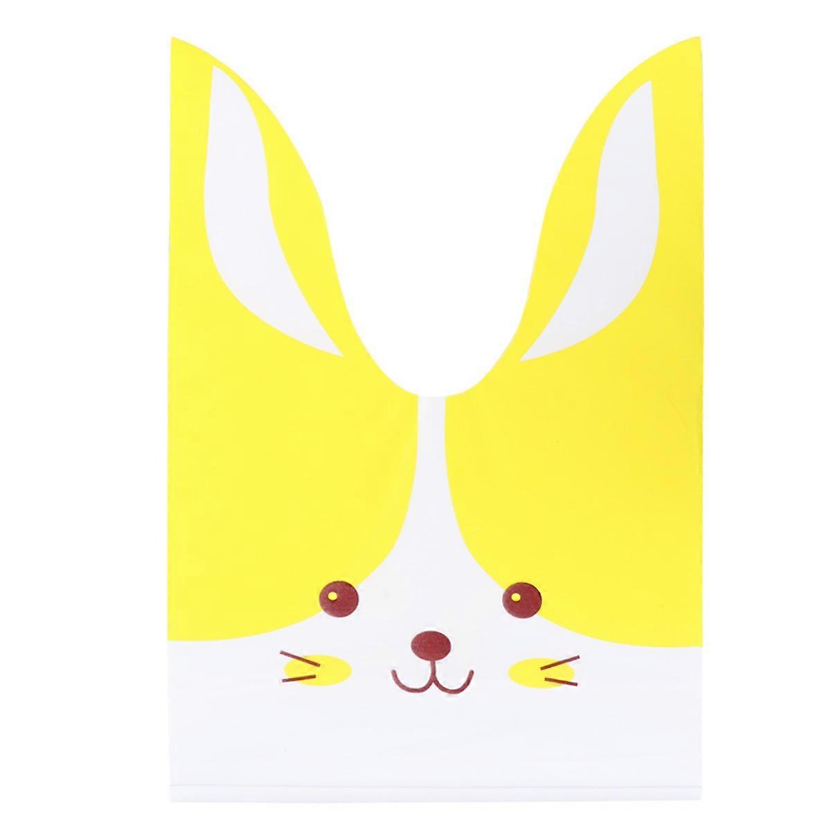 Bunny Ears Candy Bags Perfect For Packaging Small Gifts At Wedding And Birthday Parties In Yellow Color With Storage Feature 50Pack