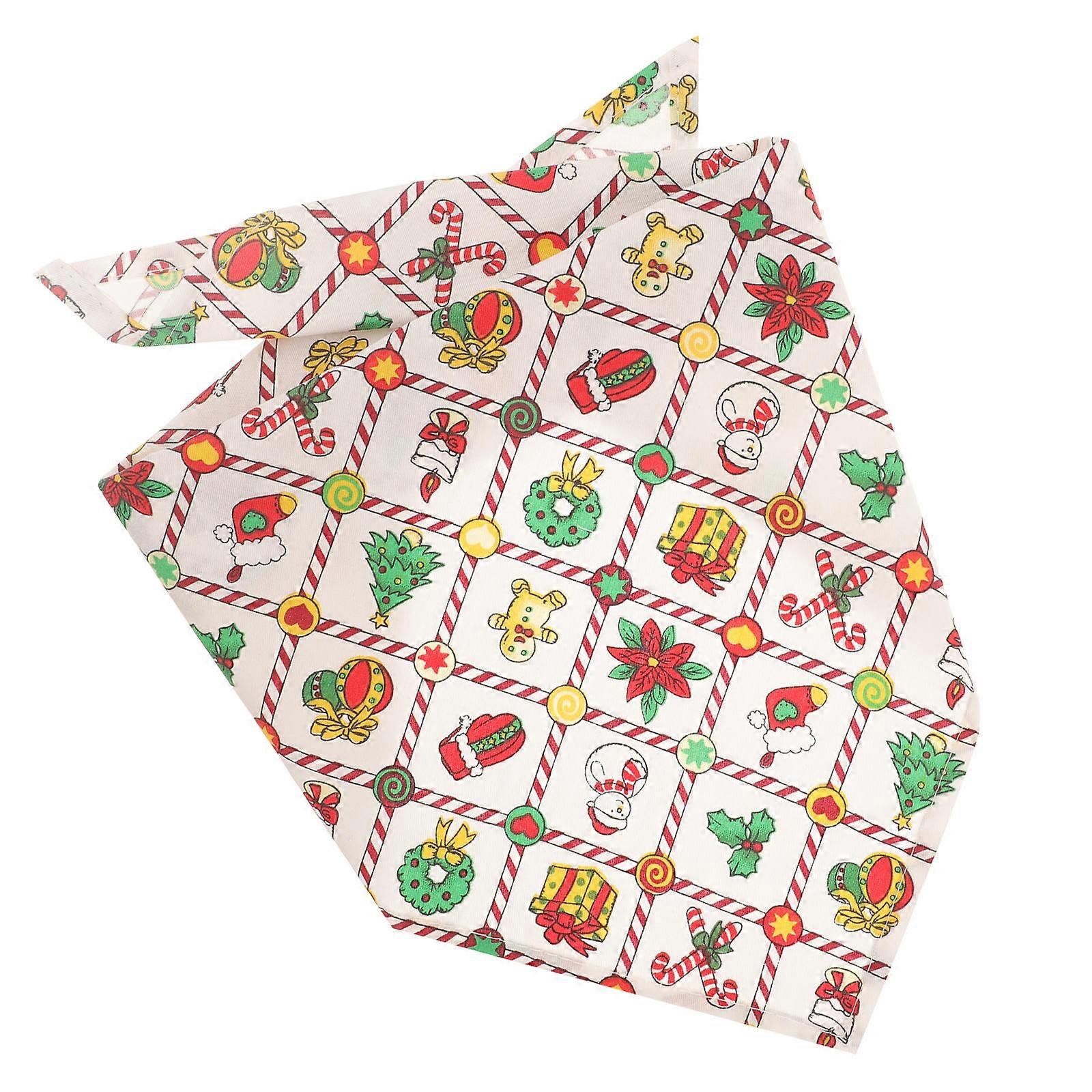 Washable Dog Bandana For Christmas Festivities Stylish Neckwear In Triangular Shape 65x40cm 1Pack