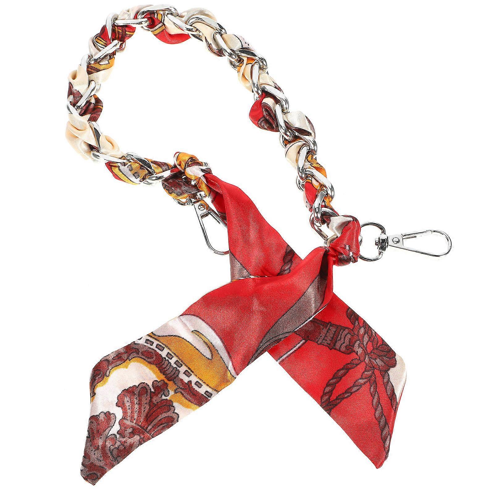 Metal Handbag Chain for Bag Use with Silk Scarf Design