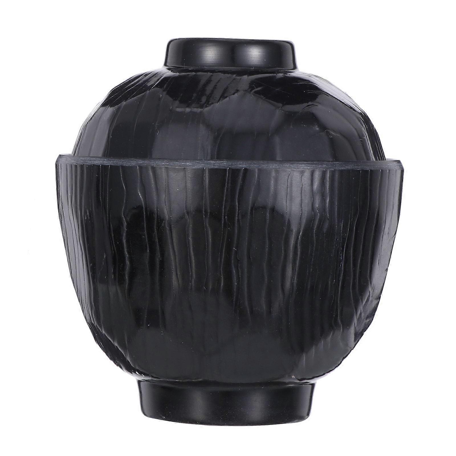 1Pcs Japanese Serving Bowl Round Miso Bowl Designed For General Users With Elegant Black Color