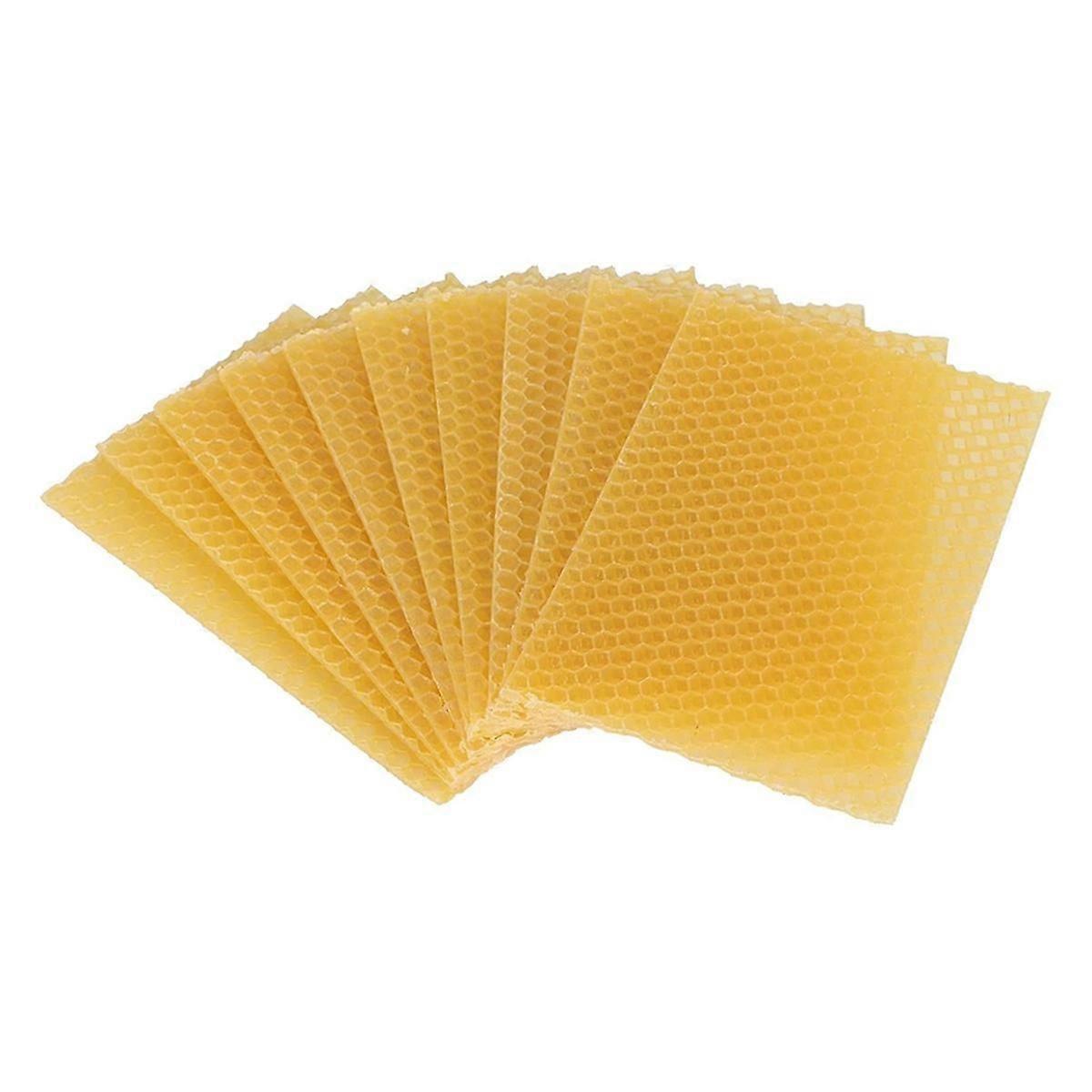 Beeswax Sheets 10Pcs Beeswax Foundation Sheets Wax Foundation for Bee Frames Natural Honeycomb Sheets Beeswax Sheets