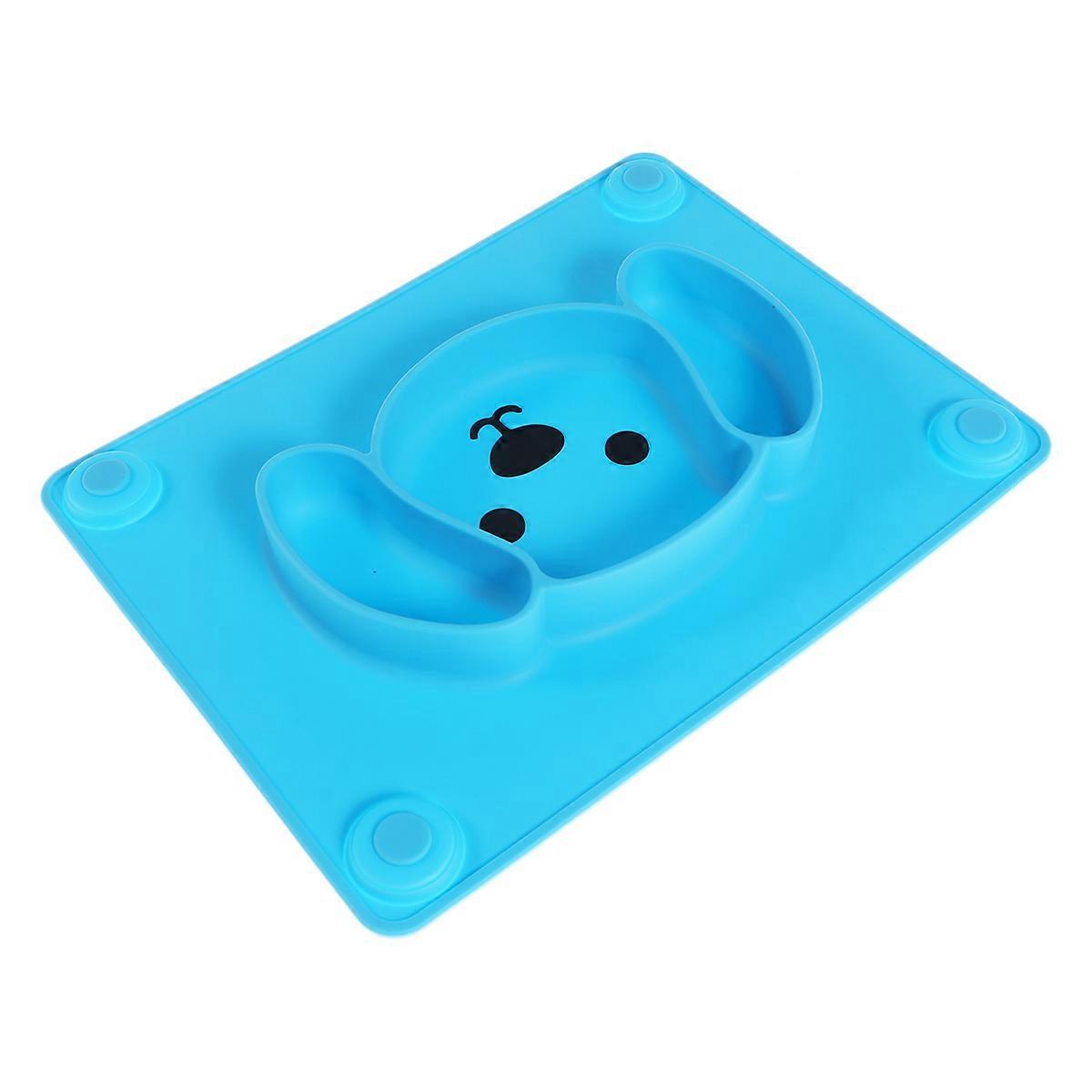 Toddler Mealtime -piece Design Silicone Dining Tray For Babies Kids Blue With Suction Function And Meal Organization 1Pcs