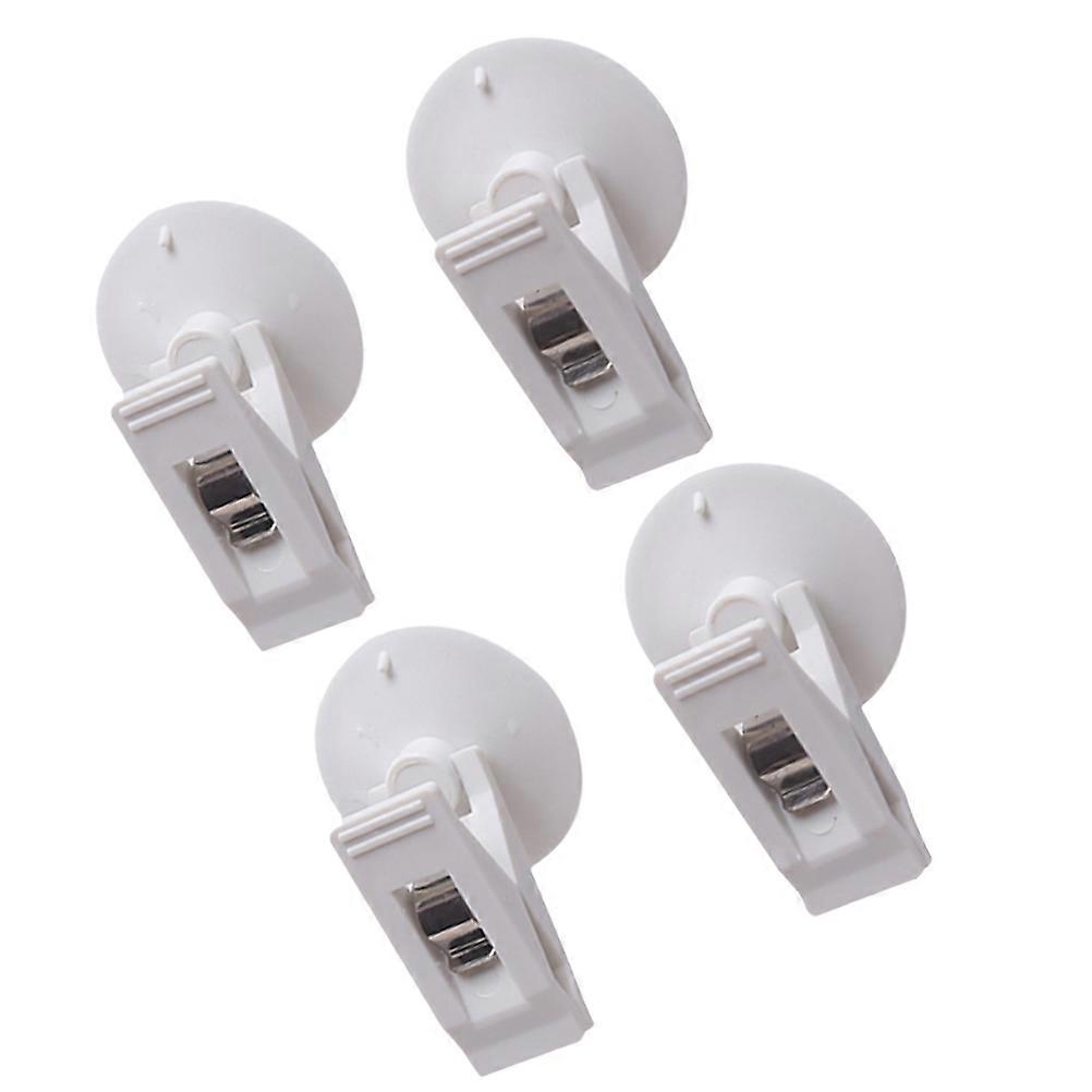 Suction Type Clip 2 Pair Car Window Clamps Storage Organization Solutions In White For Drivers