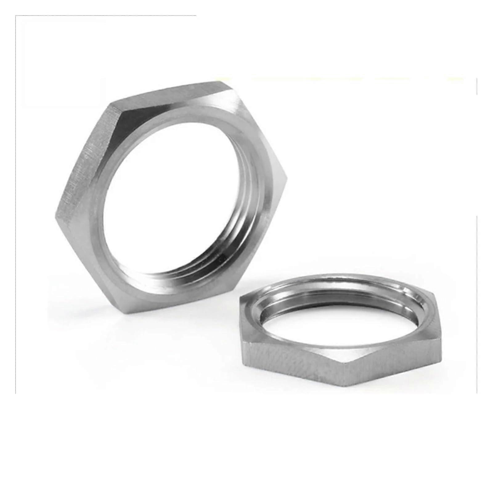 Lock Nut 304 Stainless Steel, Hex Locking Cap, M8-M24 X1.5 For Water Tank Joint Pipe Fittings, 5 Pcs (M12x1.5 S19 H4)