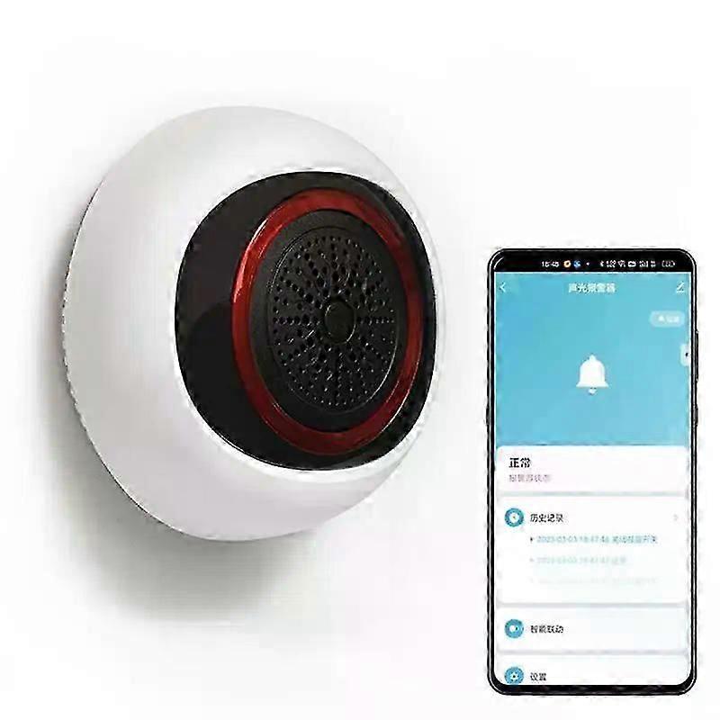 1/3PCS Tuya Smart Sound And Light Sensor 100DB 2-in-1 Alarm Battery Usb Dual Power Smart Home Works With Smart Life