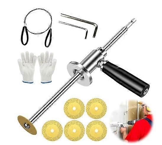 Inner pipe cutter for PVC, stainless steel pipe cutter, portable reamer with scale, 5 cutting discs