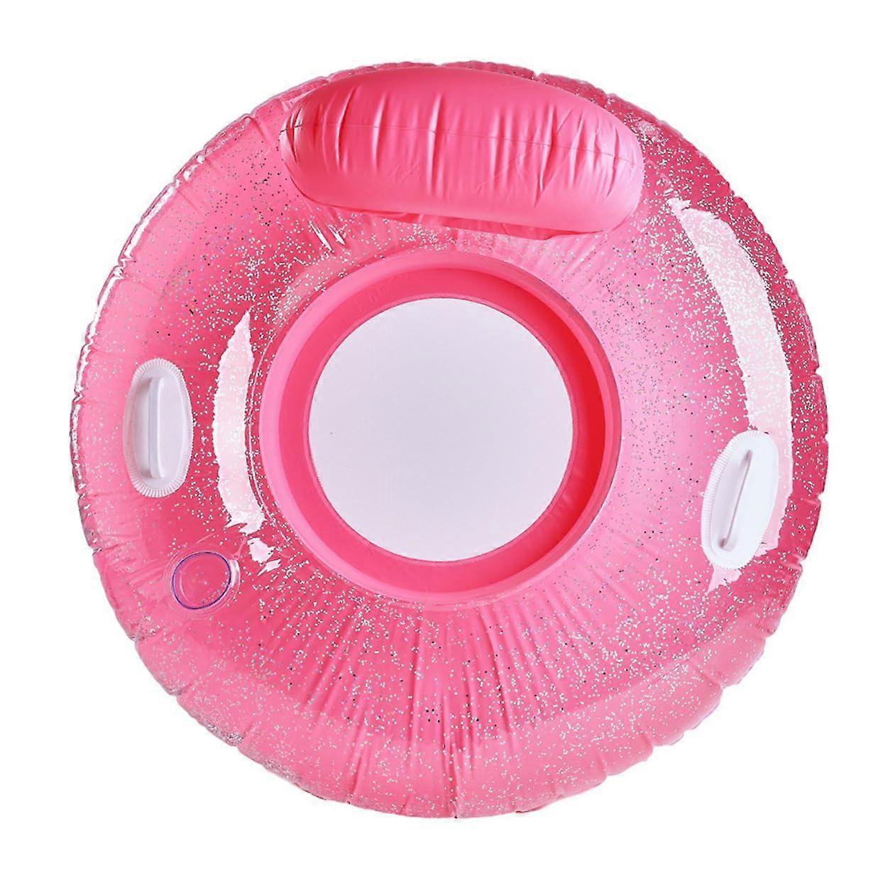 Inflatable Water Lounge Float With Glitter Padded Integrated Cup Holder And Handles For Adults