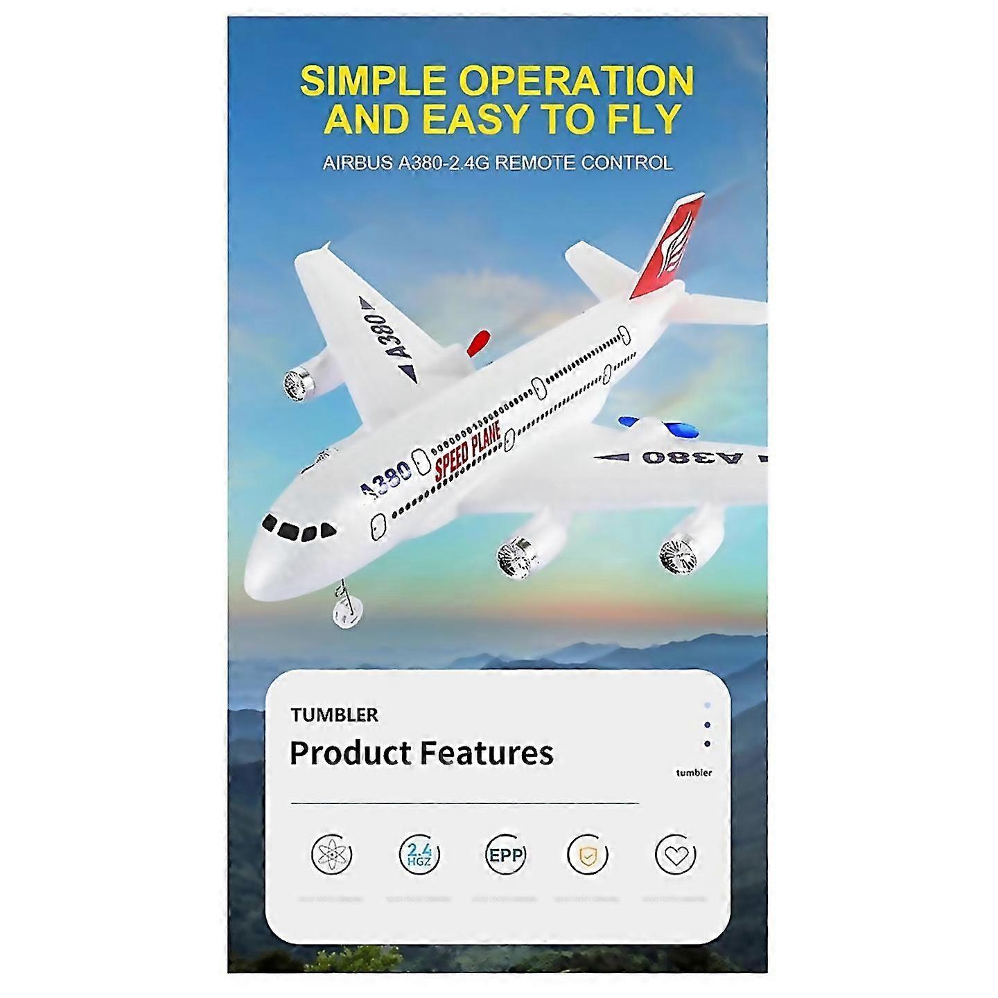 For Airbus A380 Rc Airplane 24g Remote Control Toy Fixed Wing Plane