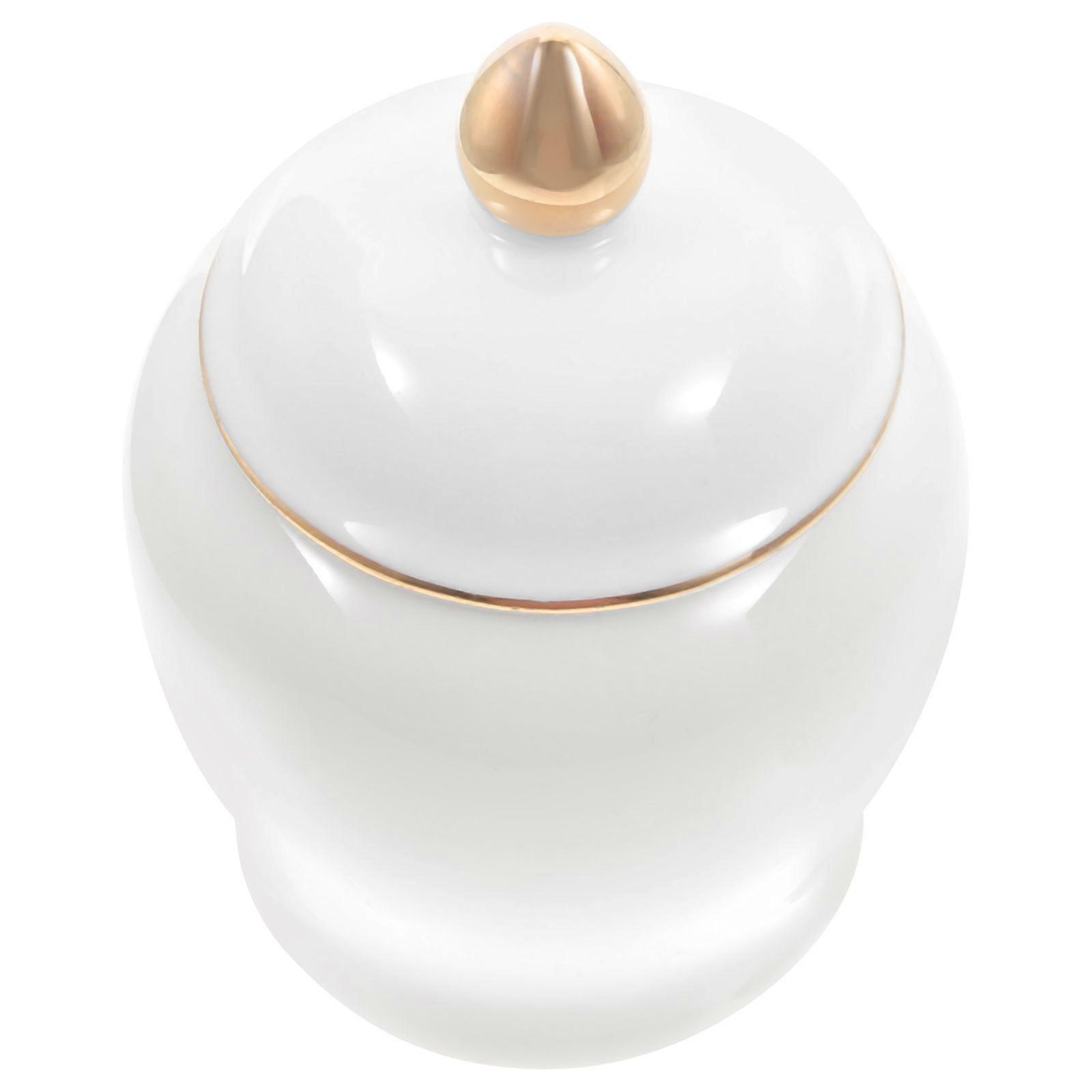 Solid Color Tea Storage Jar Ceramic Canister Multi-function Tea Canister Household Storage Canister