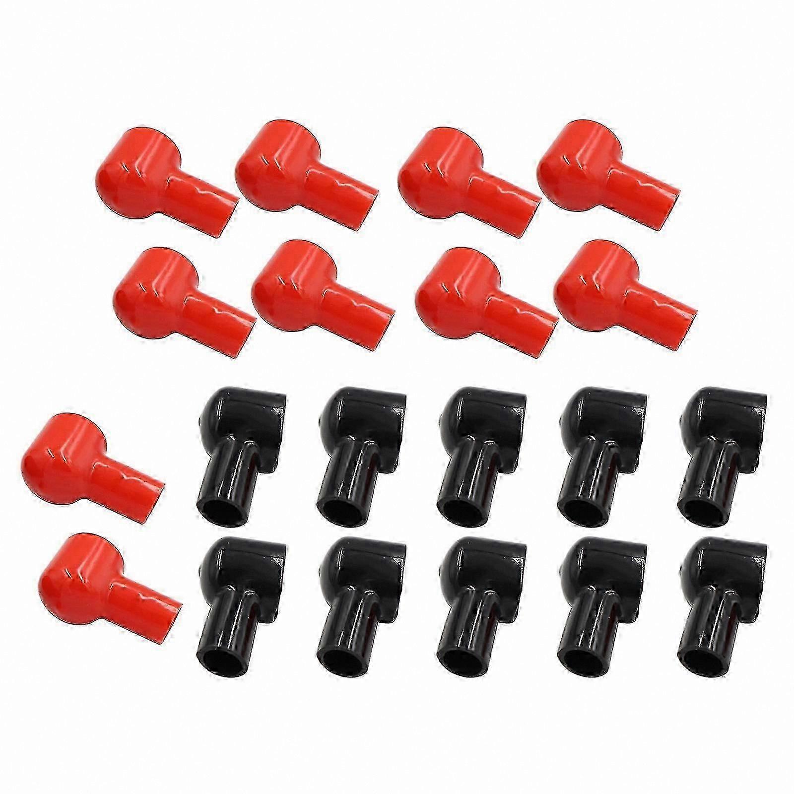 Red and Black Vehicle Battery Terminal Cover - 20 Pack Universal Replacement