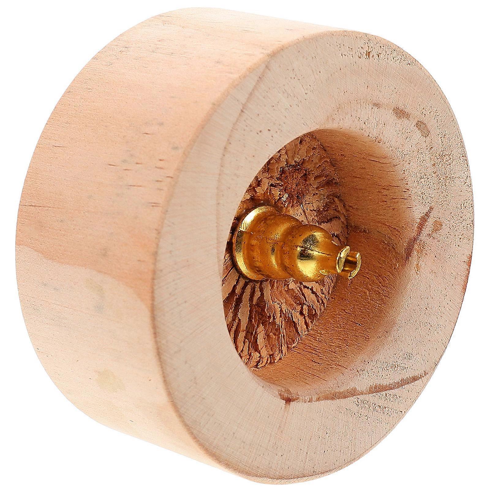 Wooden Incense Holder Round Incense Burner For Home Office Meditation Relaxation Light Yellow 2Set