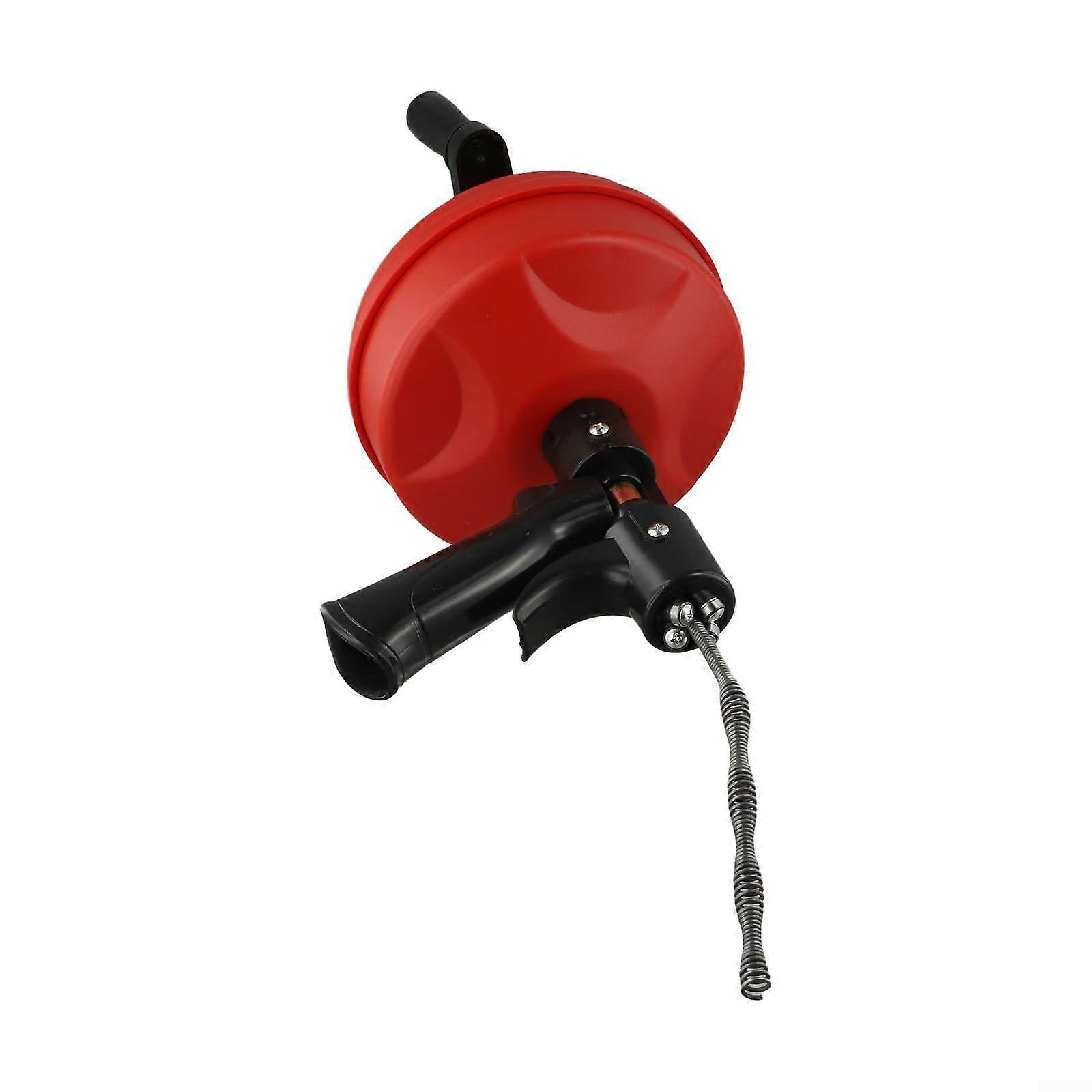 Dual Use 5M Drain Auger Drain Snake Tool with Manganese Steel Spring, Compatible with Most Electric Drills and Hand Cranking for Fast Pipe Unclogging