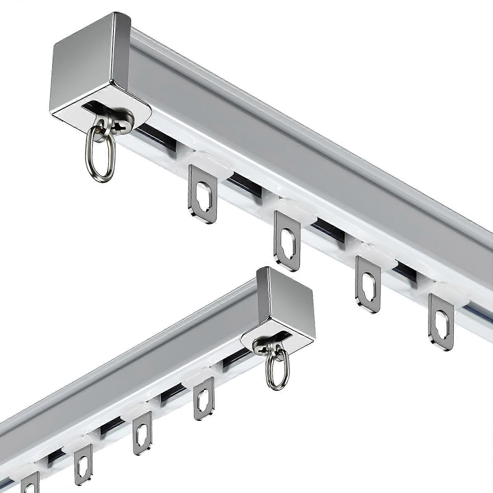 Silent Aluminium Ceiling Curtain Rail System with Rollers 6m (4x1.5m) White