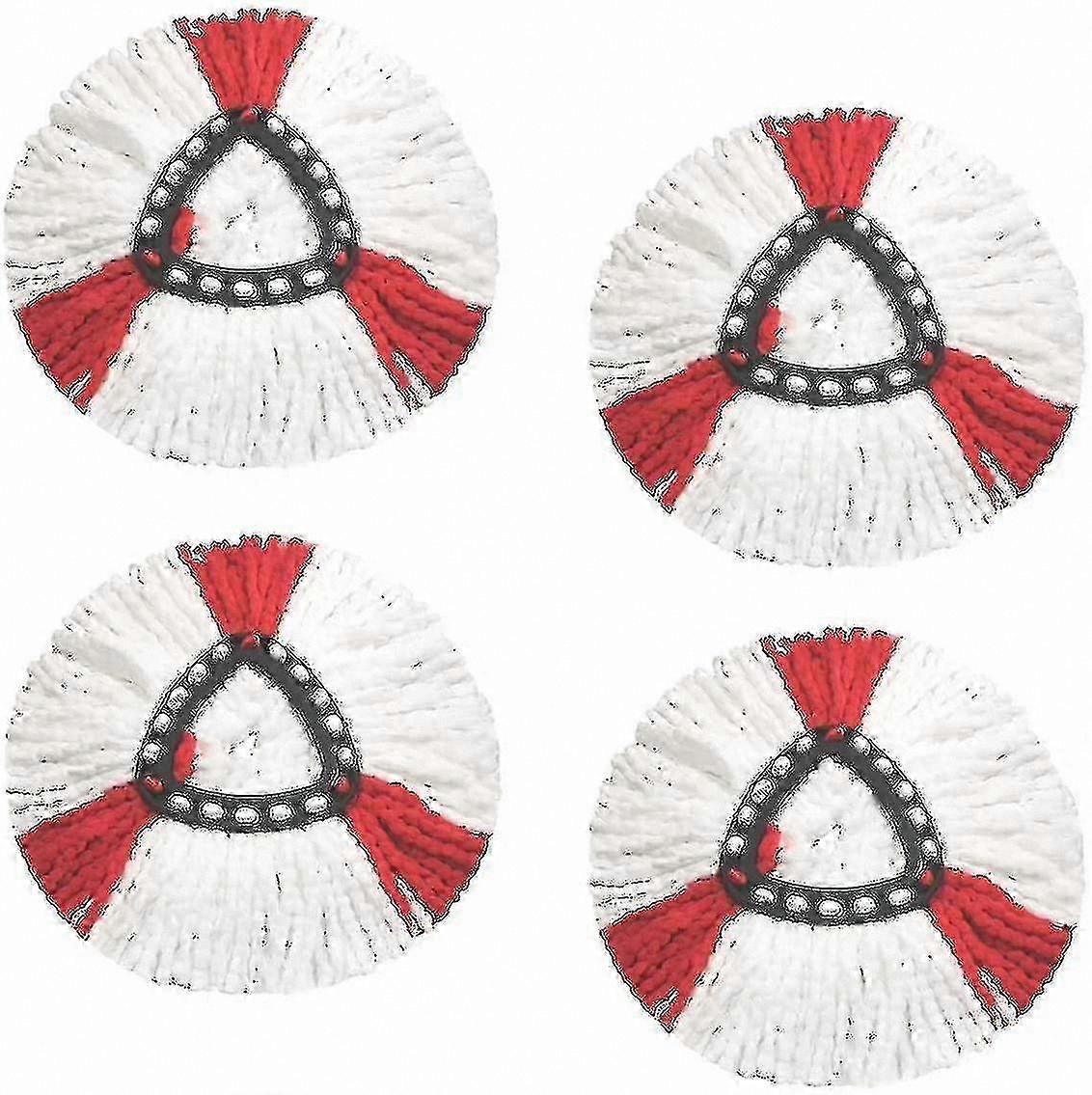 4-Piece Mop Head Replacement Kit for Dual-Action Cleaning Tools