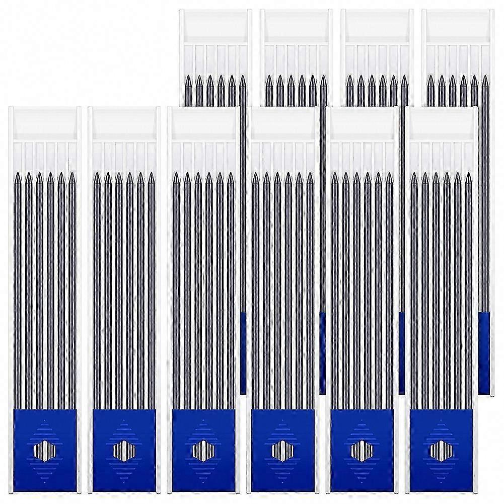 60Pcs 2.8mm Solid Carpenter Pencil Refills for Woodworking, Writing, Drawing & Drafting (Black)