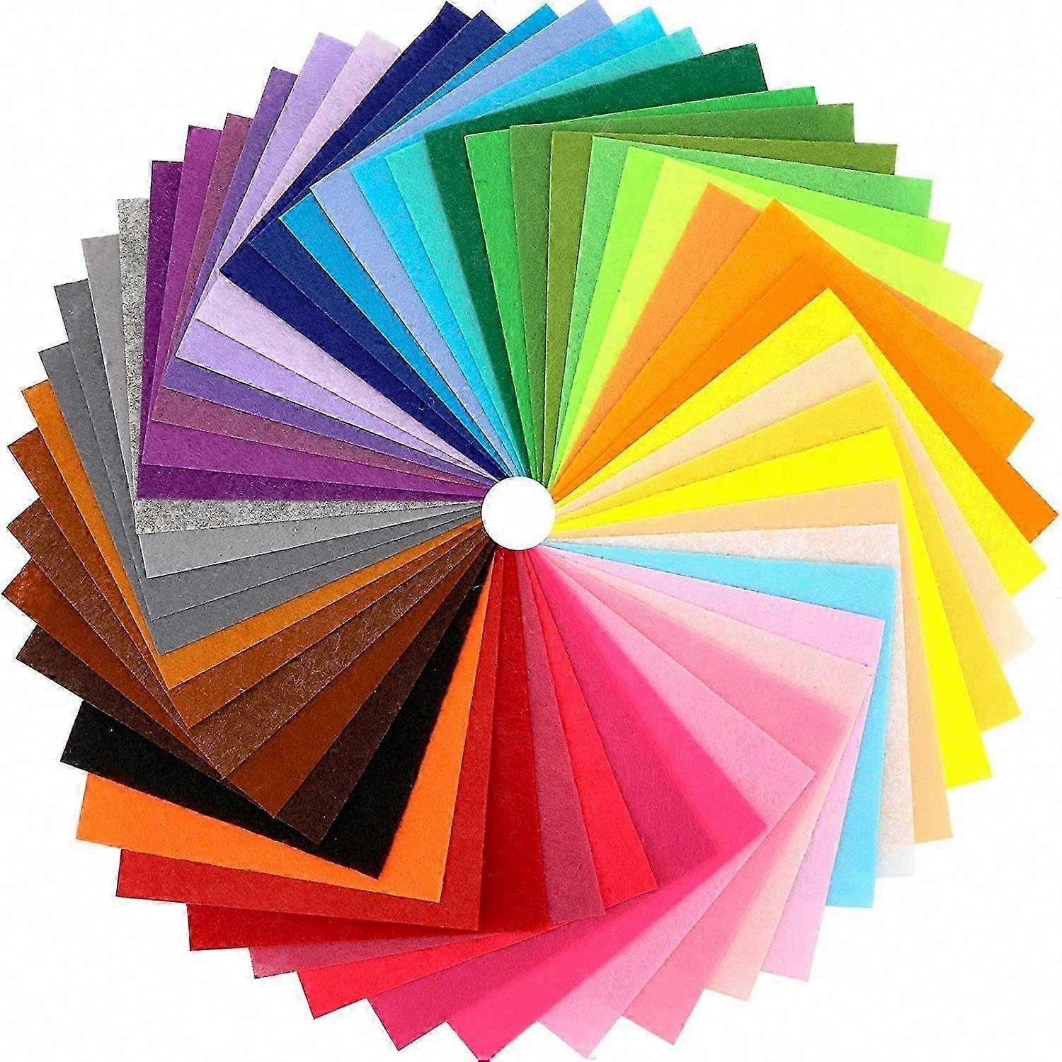 40Pcs Felt Fabric Squares for DIY Crafts, Assorted Colors Fuzzy Textile for Sewing & Craftwork