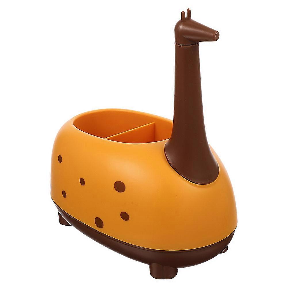Cute Giraffe Shaped Multifunctional PP Desktop Tube for Storage Use with Multiple Compartments 1