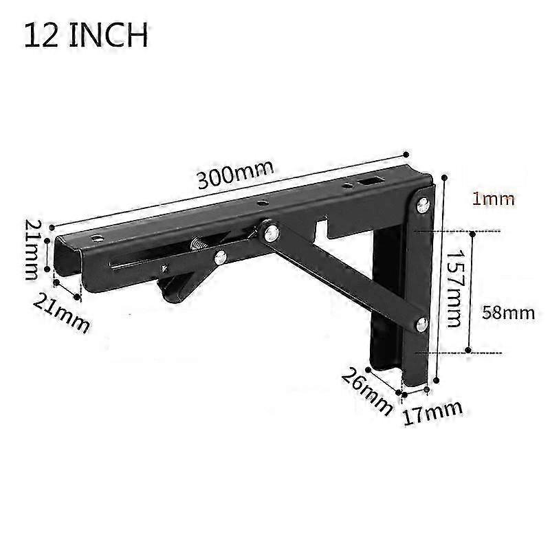 6-24inch 2pcs Folding Shelf Brackets Heavy Duty Stainless Steel Collapsible Shelf Bracket for Table Work Bench Space Saving DIY Bracke