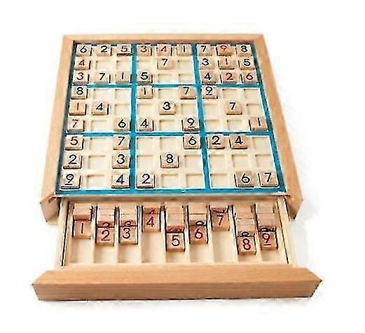 Wooden Sudoku Nine Grid Board Game Chess Puzzle Board Game Toy Board