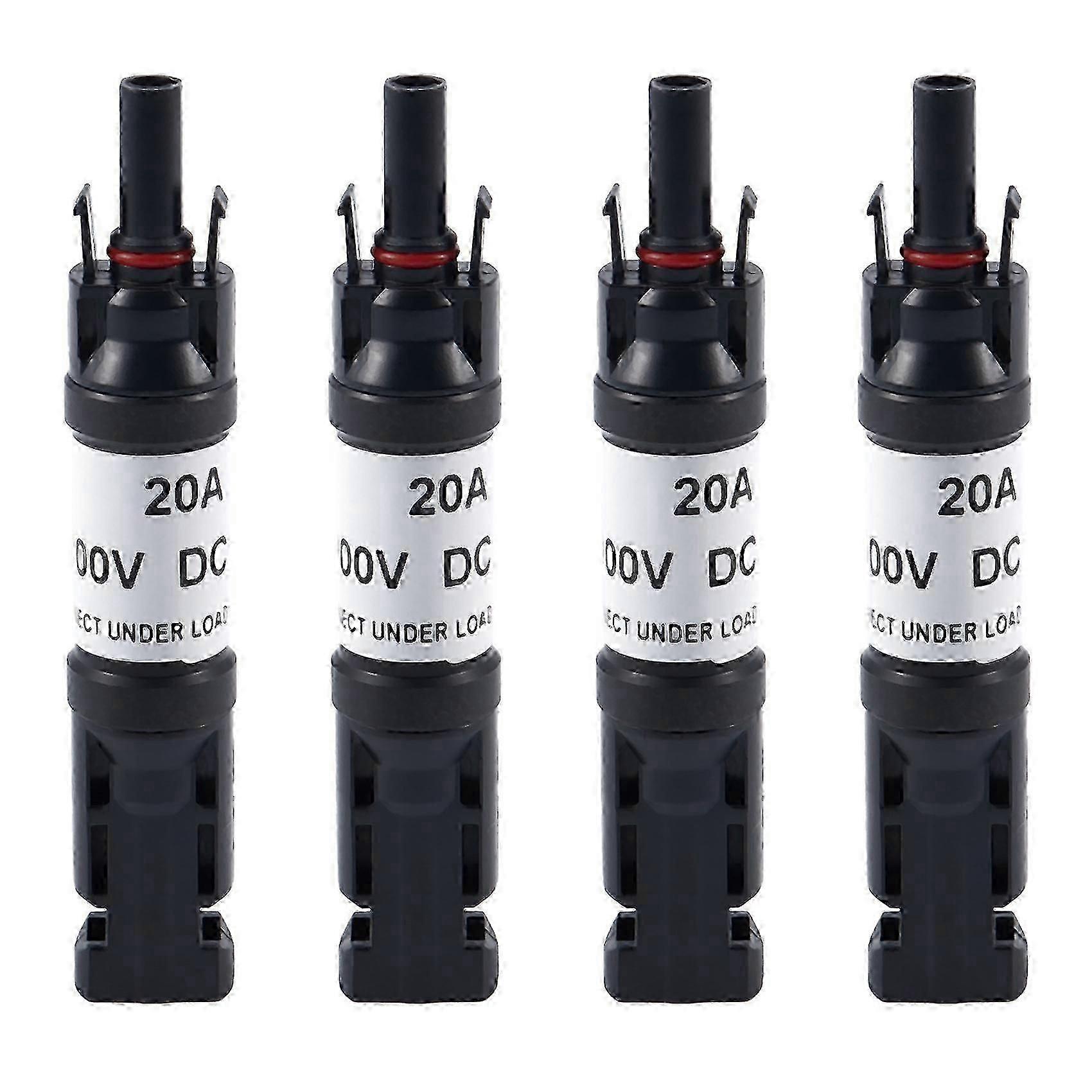 4X 20A In-Line Diode Connector IP67 Solar Panel Cable Connectors