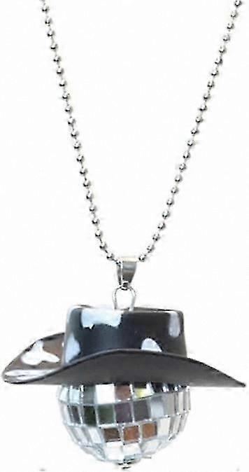 Cow Print Car Mirror Ornament, Cute Disco Ball Charm for Vehicle Decoration, Stylish Hat Accessory for Cars