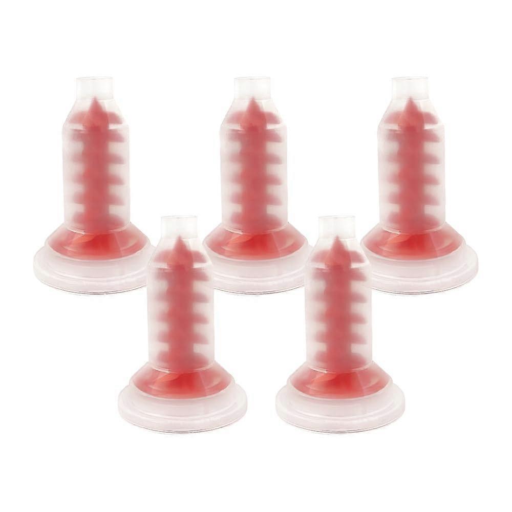 50PCS Mixing Head For Dental Machines Disposable Red Dynamic Impression Silicone Compatible With Standard Models