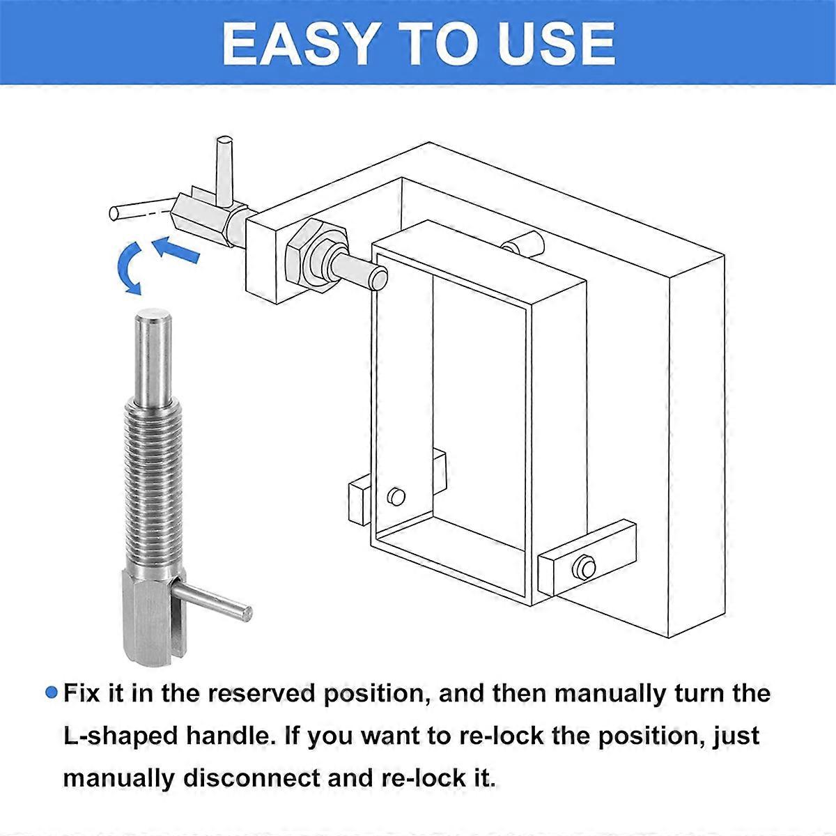 2Pcs Retractable Indexing Plunger Pin, M16 L Spring Plunger Stainless Steel Spring Loaded Latch Tele