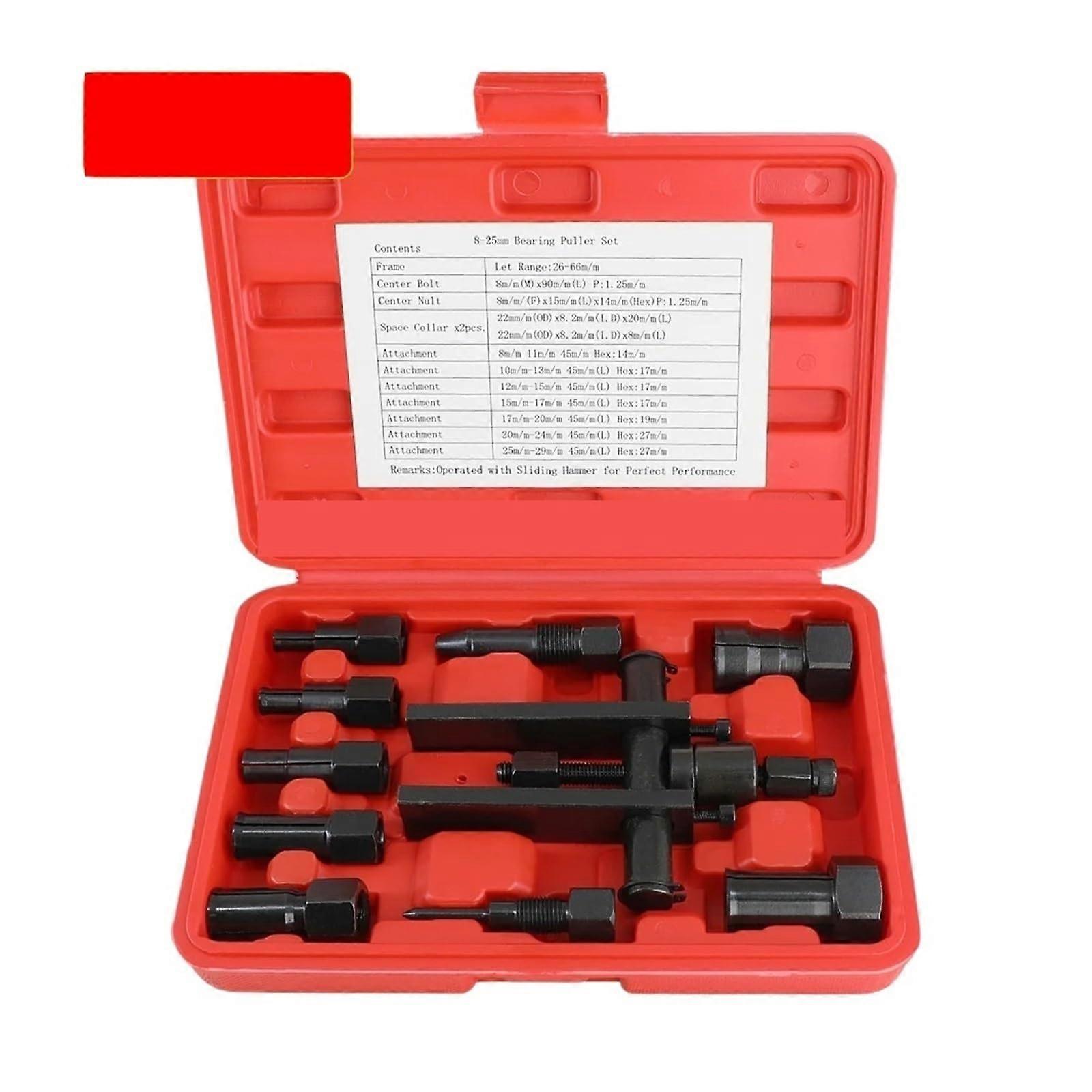10 Pcs Motorcycle Bearing Puller Set for Internal Bearing Removal Tool with Storage Box, Practical and Convenient Kits