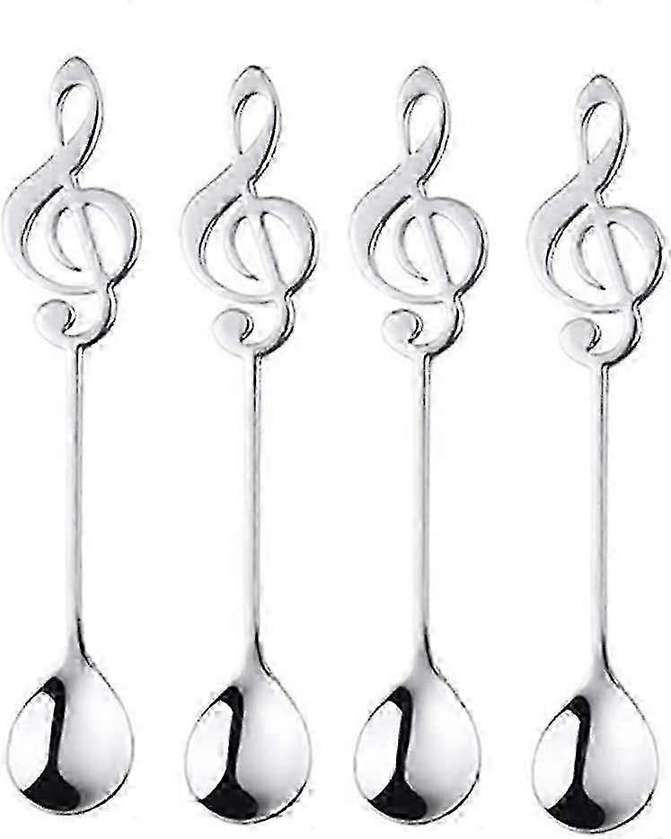 4-Piece Home Decorative Spatula Set with Musical Note Design for Dessert Serving