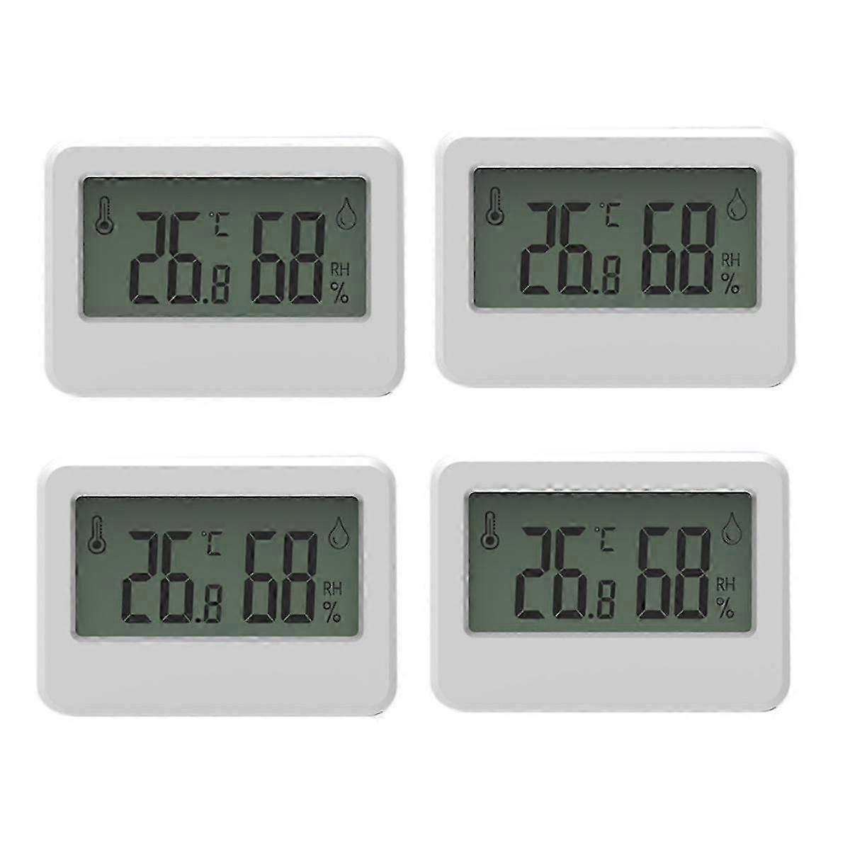 4PCS Digital Hygrometer and Thermometer, Reptile Thermometer with Magnetic Stand, Temperature Humidity Monitor