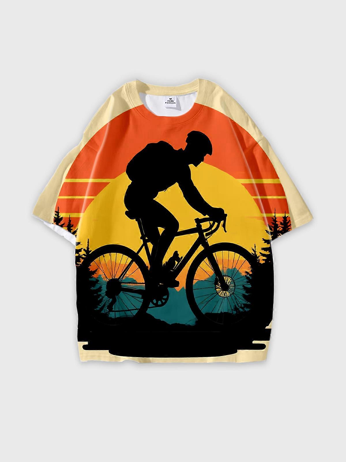 T-Shirt Short Sleeve Round Neck, Summer Casual Loose Graphic Tee, Unisex Pattern U2303