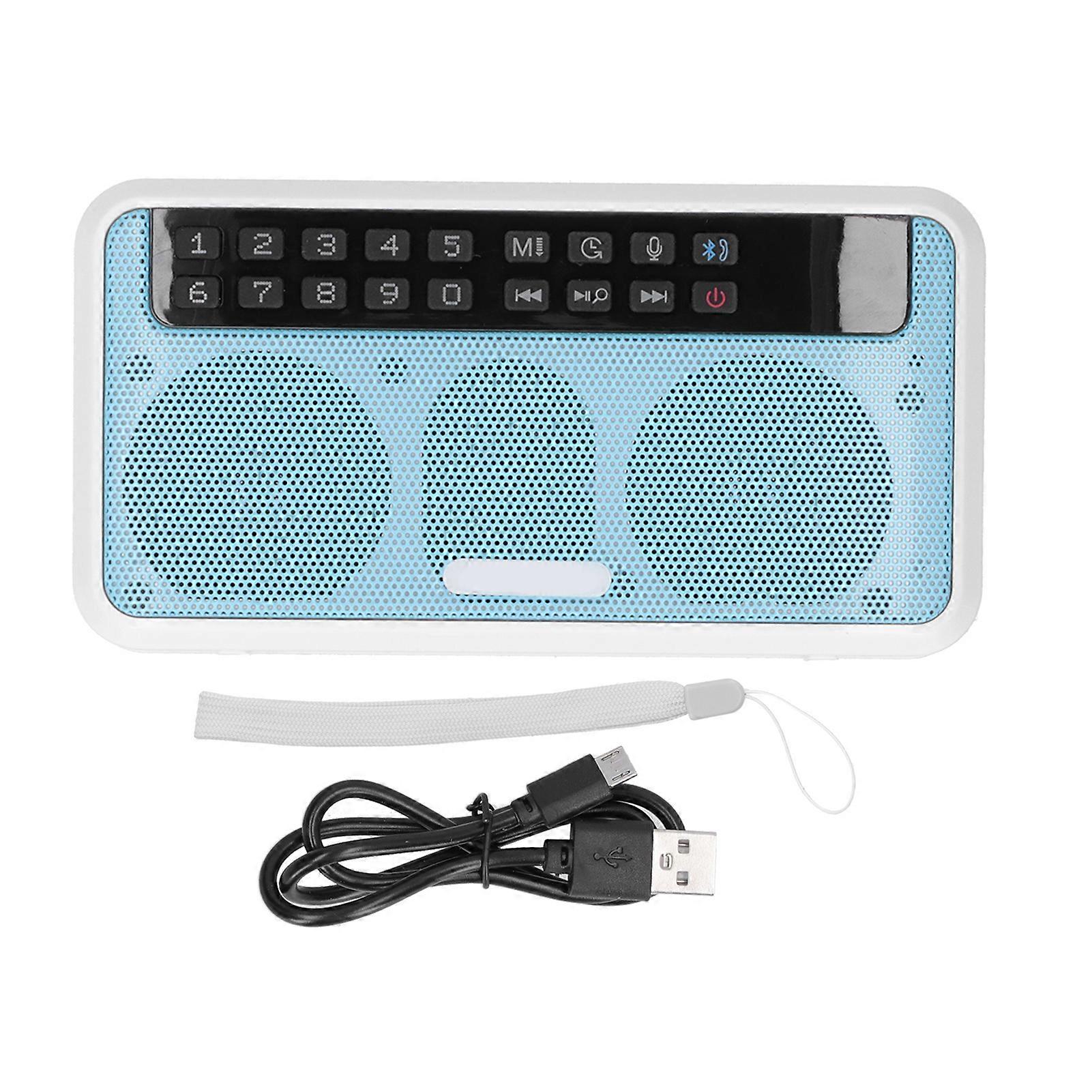 E500 Wireless Bluetooth Speaker - Portable, AUX/Memory Card, Flashlight, HD Stereo (Blue)