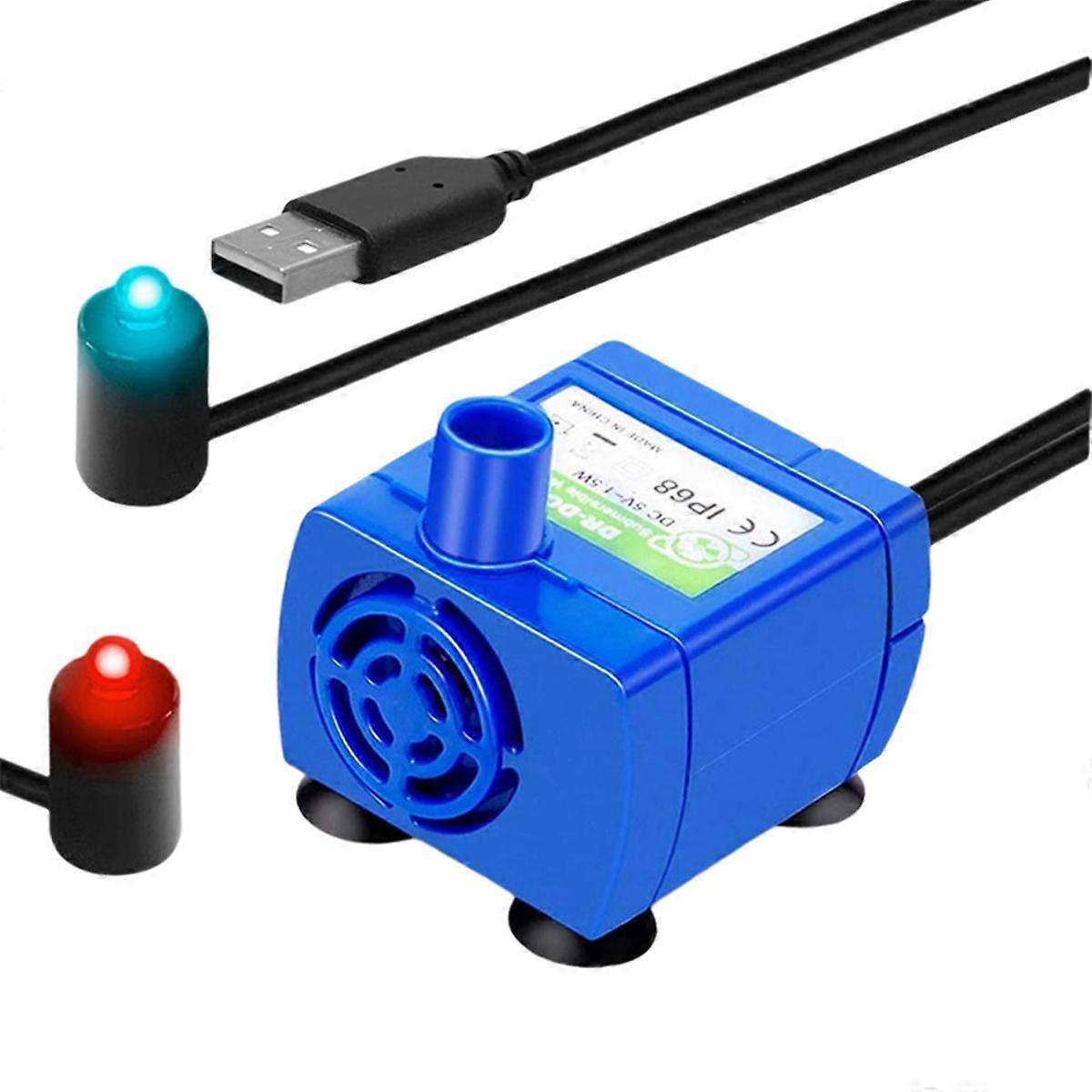 Water Pump LED Light Pet Water Fountain Motor with Water Shortage and Power Failure Warning for Pet Drinking Dispenser