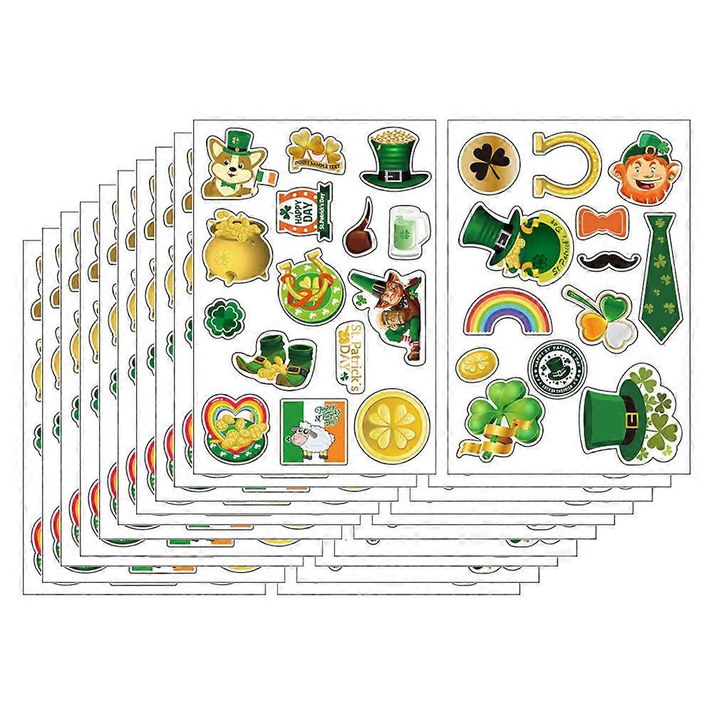 Festive Green Stickers 1 Set 40Pcs Clover Shape Decoration For Cell Phone Crockery Windows Doors Car