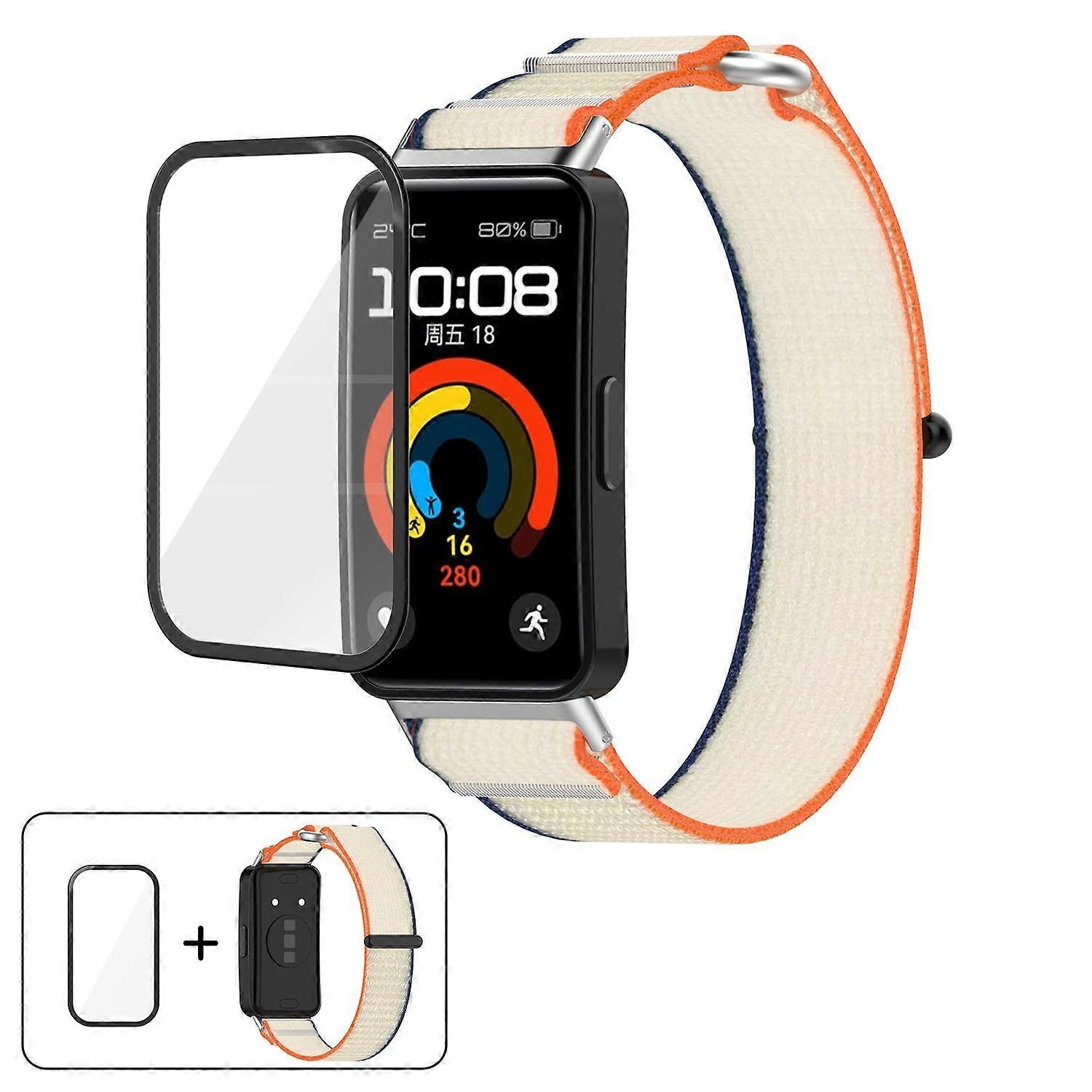 Wild Path Nylon Hook and Loop Fastener Watch Band with 3D Curved Film