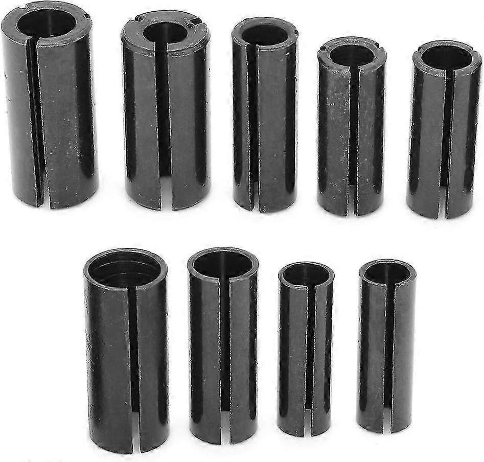 9Pcs Collet Chuck Adapter Router Bit High Precision Collet Adapter CNC Steel Collet Ch VEC SZRH A-S