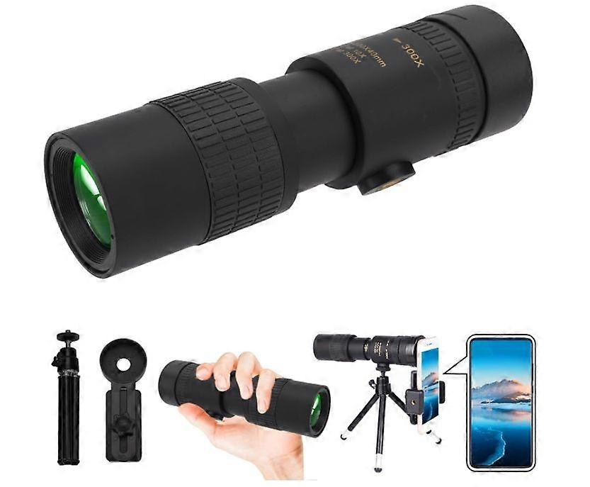 Monocular Telescope for Adults High Powered: 300x40 High Powered Monoculars for Adults Compact Telescope(Black)