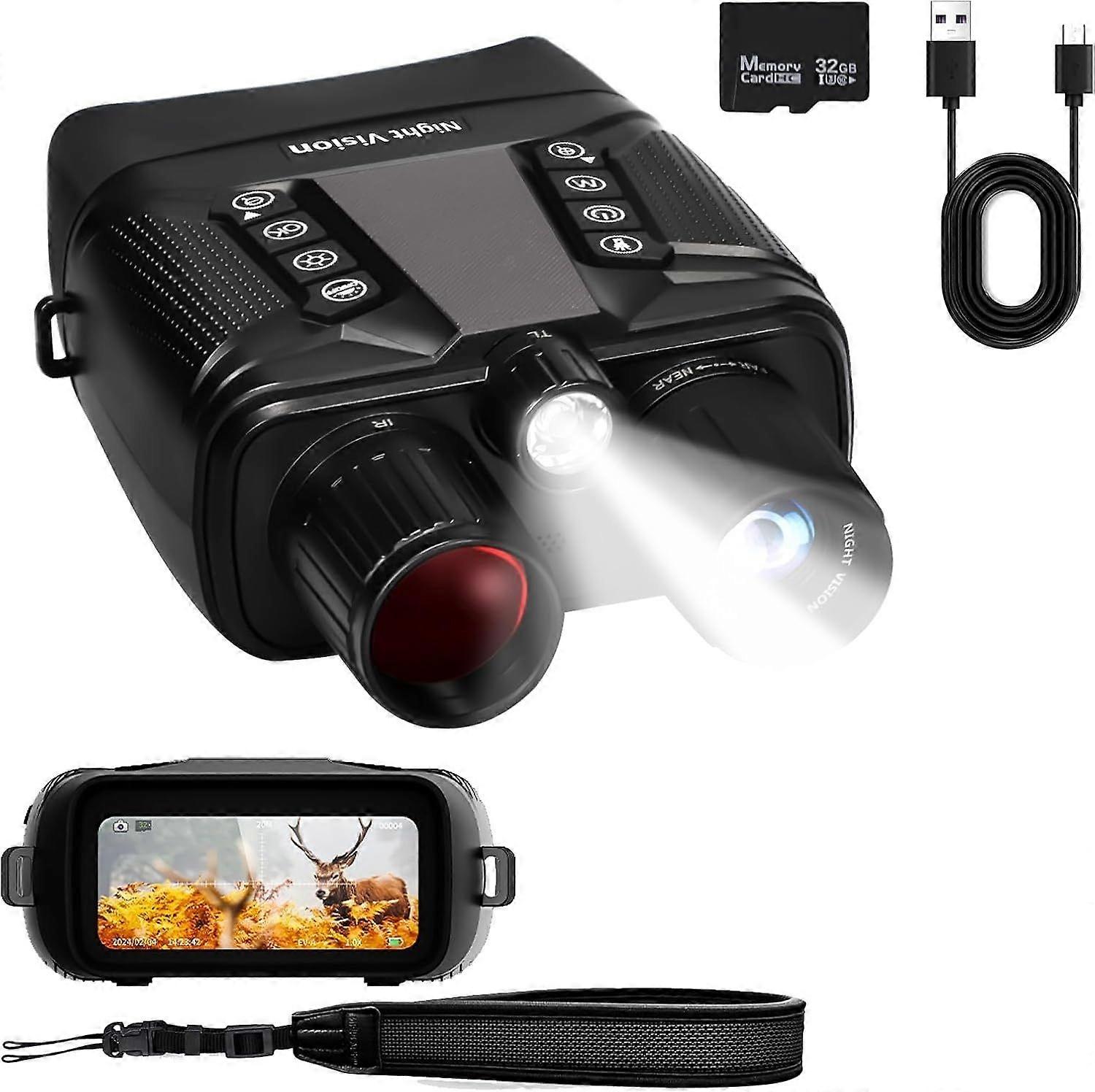 Chronus Lunettes de vision nocturne pour adultes jumelles de vision nocturne infrarouges 4K avec 500