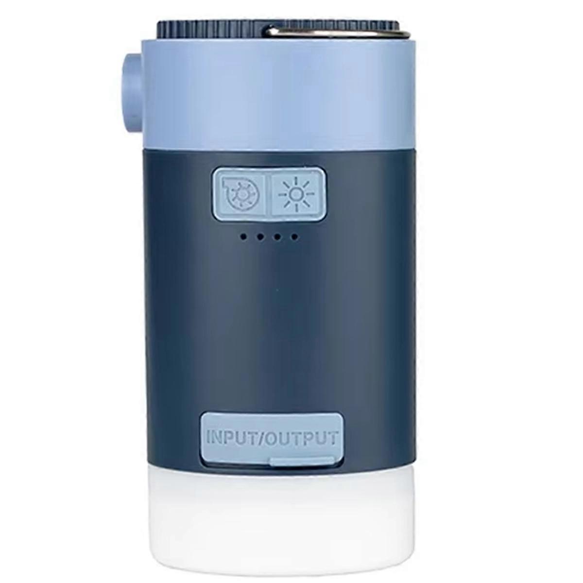 Pompa d'aria elettrica versatile con luce a LED per uso esterno blu