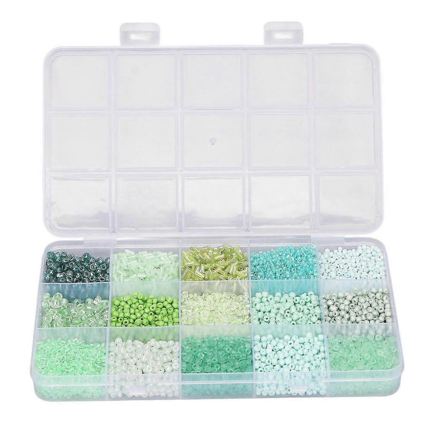 2025 Latest Model Glass Seed Beads 15 Compartments Sorted Storage Plastic Box