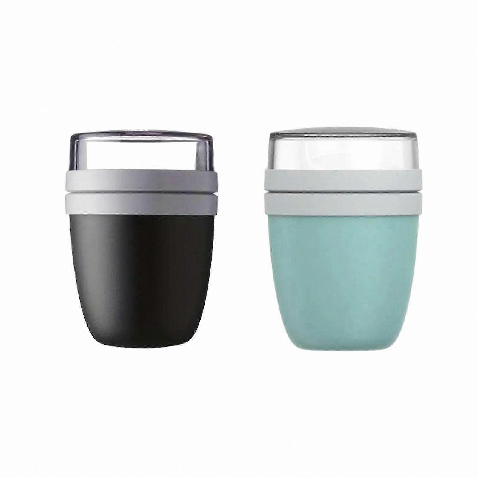 2-Pack 500ml Airtight Food Storage Jars with Lids for Overnight Oats, Yogurt, Snacks, and Meal Prep