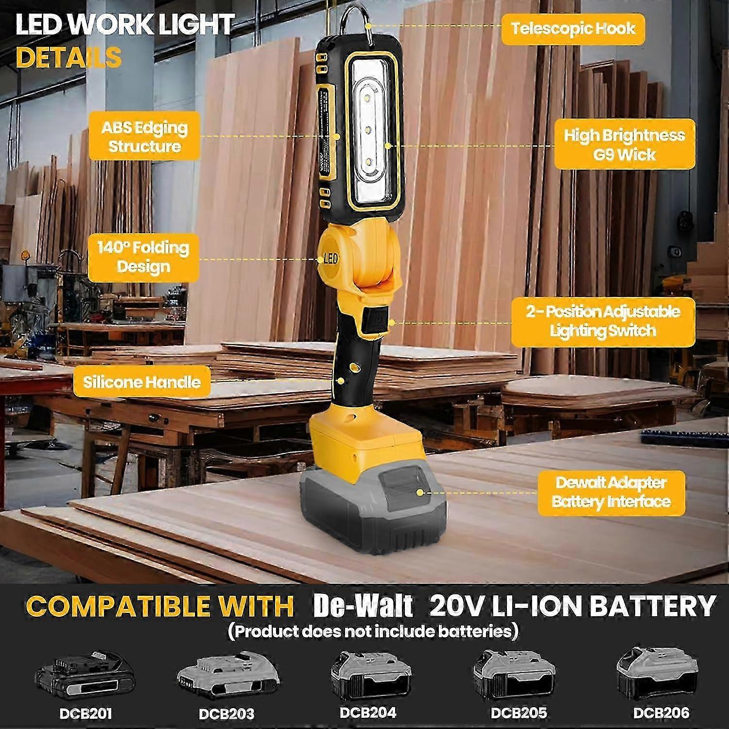 Cordless Adjustable Work Light for Workshop Camping 2025