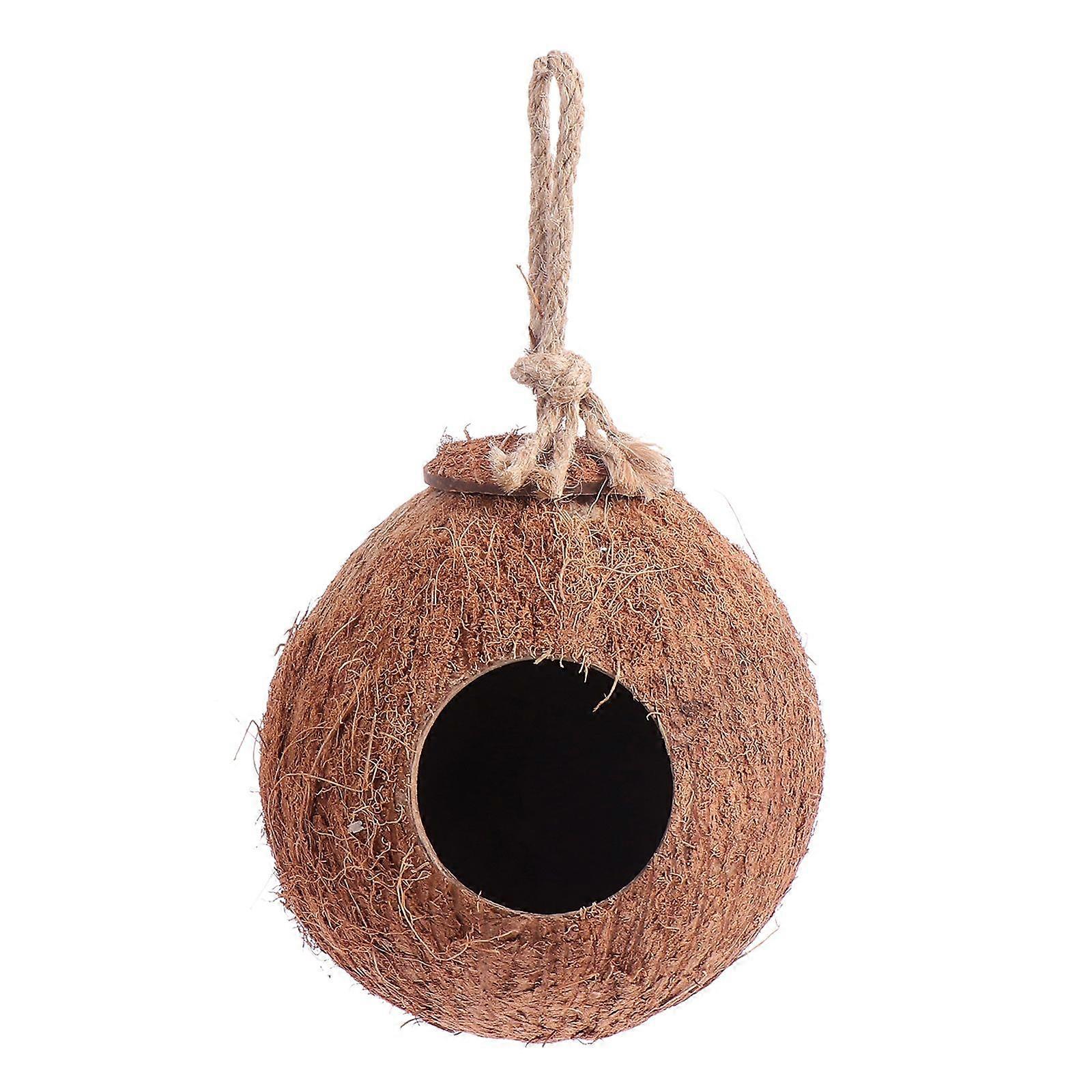 Natural Coconut Shell Bird Nest Hanging Birdhouse Bird Nest Bird Breeding Nest