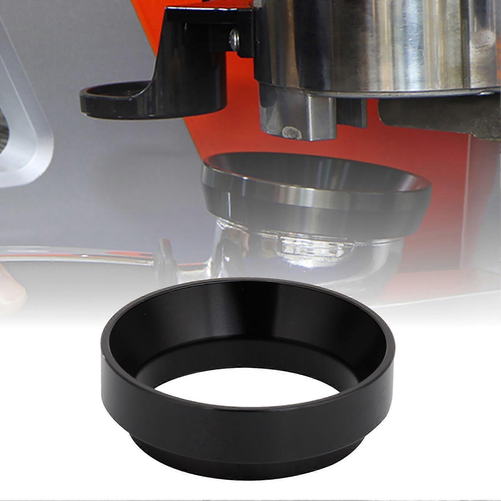 58mm Aluminum Universal Coffee Dosing Ring Funnel Replacement Coffee Maker Accessory (Black)