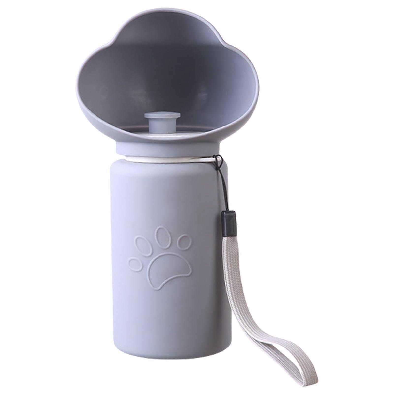 Portable Dog Water Bottle Foldable Water Bowl Gray 15 Oz Leak Proof Temperature Camping