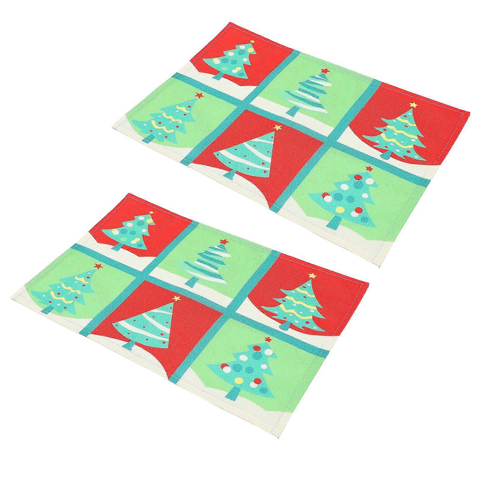 Christmas Dish Drying Mat 2Pcs for Home Use Reusable Flatware Coaster