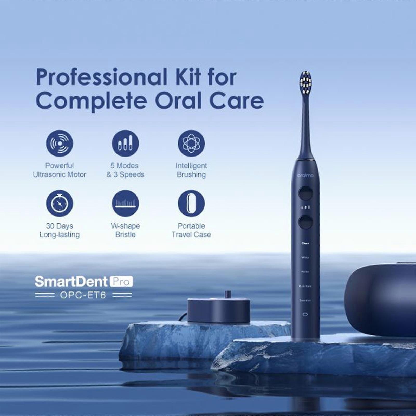 Oraimo SmartDent Pro Powerful Ultrasonic Motor Electric Toothbrush Kit with 5 Modes & 3 Speeds