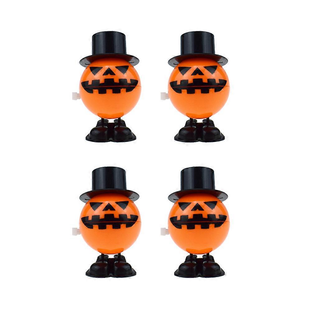 Halloween Pumpkin Wind-Up Toy Clockwork Walking Pumpkin Hat Pattern 6Pcs