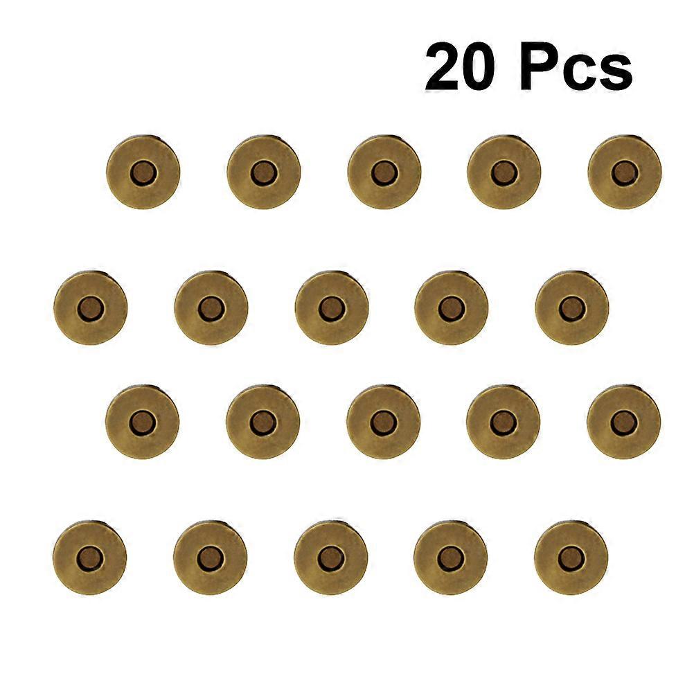 Magnetic Snap Buttons 20Pcs Metal Clasps For Handbag Purses Clothing Making Light Brown Color Fastening Function